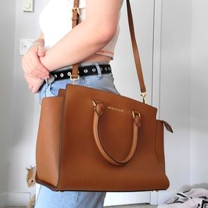 SOLD Michael Kors Tan Leather Business Office Tote Purse/Handbag